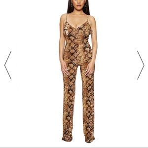 Snake skin print jumpsuit